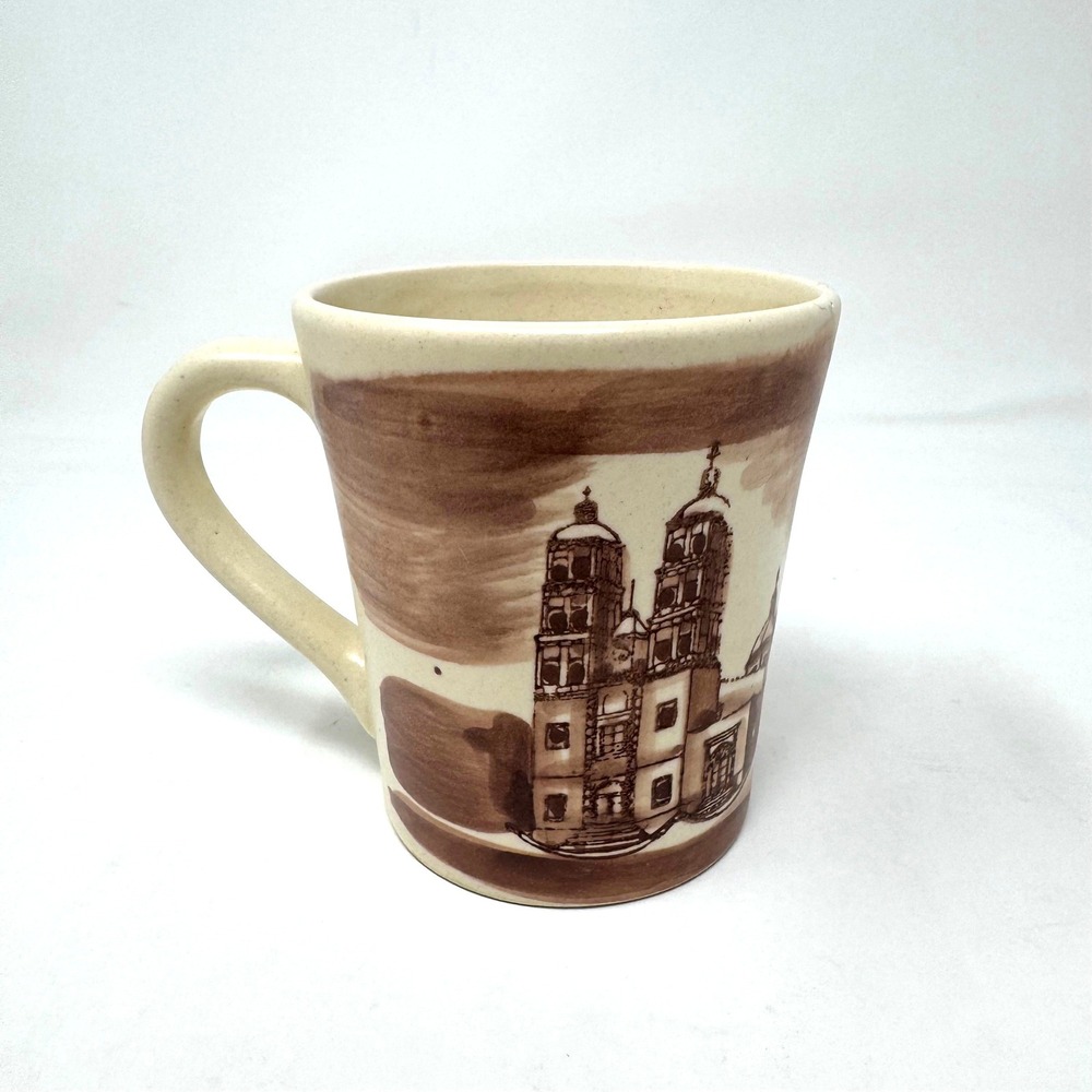 Dolores Hidalgo Guanajuato Mexico Mug Hand Painted‎ Ceramic Coffee Cup VTG Sepia